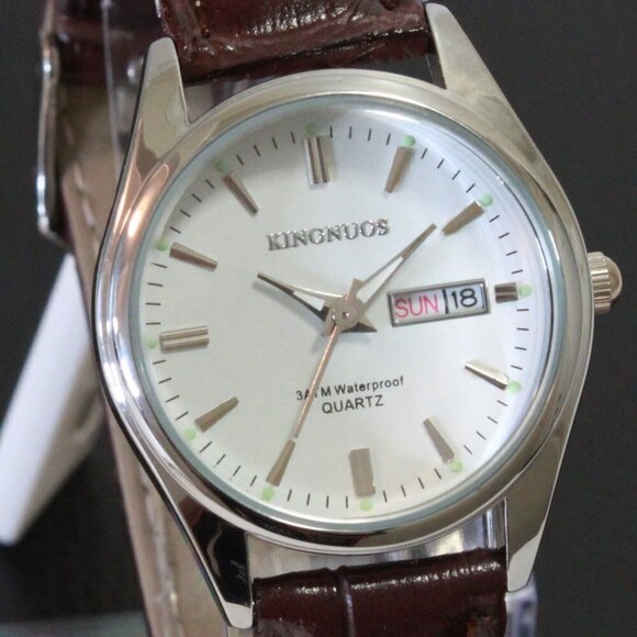 Women\'s Contemporary Dress Watch Silver With Brown Strap 28mm main image 15